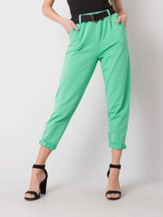 Женские брюки с поясом, зеленые  цена и информация | Брюки | 220.lv