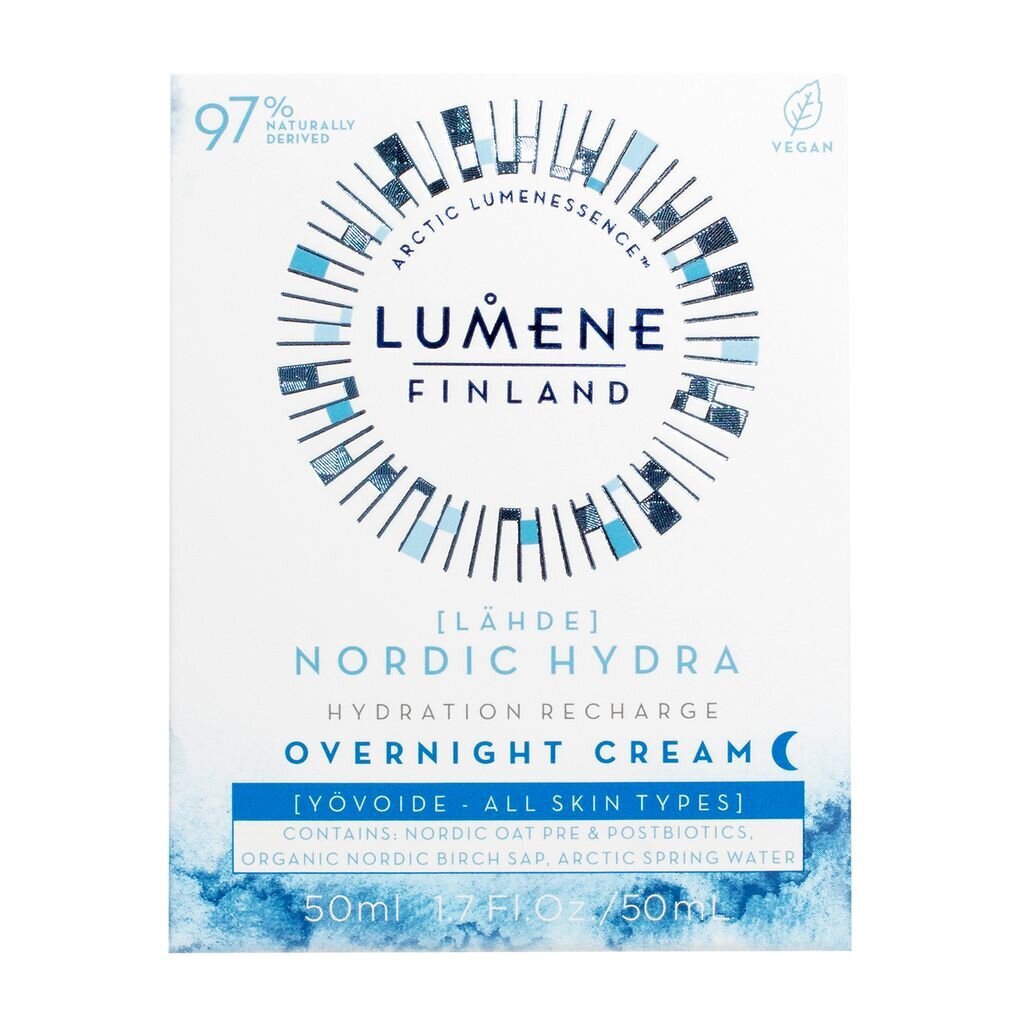 Nakts sejas krēms Lumene Lähde Hydration Recharge, 50 ml цена и информация | Sejas krēmi | 220.lv