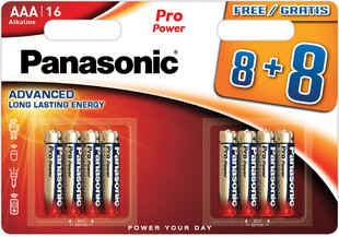 Батарейка Panasonic Pro Power LR03PPG/16B (8+8шт) цена и информация | Батарейки | 220.lv