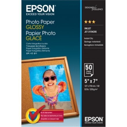 Epson Photo Paper Glossy 50 sheets, 13 x 18 cm, 200 g cena un informācija | Kancelejas preces | 220.lv