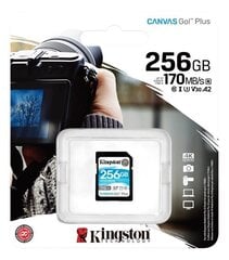 Kingston Canvas Go! Plus 256 GB, SD, Fla cena un informācija | Atmiņas kartes mobilajiem telefoniem | 220.lv
