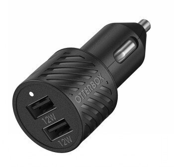 OTTERBOX auto lādētājs 24W – 2 X USB A 12W BLACK cena un informācija | Lādētāji un adapteri | 220.lv