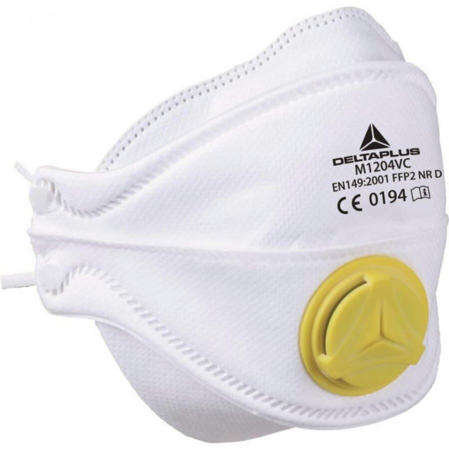 Respirators, ar klapi M1204V D, salokāms, 10 gab. FFP2, Delta Plus cena un informācija | Galvas aizsargi | 220.lv