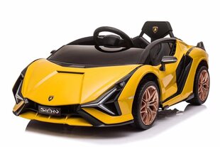 Elektromobilis bērniem, Lamborghini Sian Yellow cena un informācija | Bērnu elektroauto | 220.lv