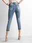 Saplēsti zili mom stila džinsi. цена и информация | Sieviešu džinsi | 220.lv