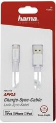 Vads USB->Lightning Hama 1m, white цена и информация | Кабели для телефонов | 220.lv