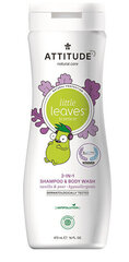 Attitude Little Leaves 2in1 Shampoo & Body Wash Vanilla & Pear- Šampūns & ķermeņa mazgāšanas želeja mazuļiem 473 ml cena un informācija | Bērnu kosmētika, līdzekļi jaunajām māmiņām | 220.lv