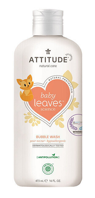 Attitude Baby Leaves Bubble Wash Pear Nectar - Mazgāšanās un vannas putas zīdaiņiem un mazuļiem 473 ml cena un informācija | Bērnu kosmētika, līdzekļi jaunajām māmiņām | 220.lv