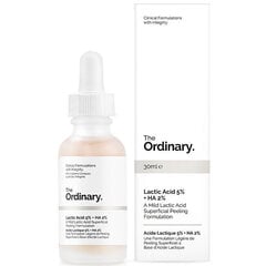 Sejas serums The Ordinary Lactic Acid 5% + HA 2%, 30 ml цена и информация | Сыворотки для лица, масла | 220.lv