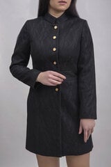 Женское полупальто декорированное гипюром, чёрное цена и информация | Женские пальто | 220.lv