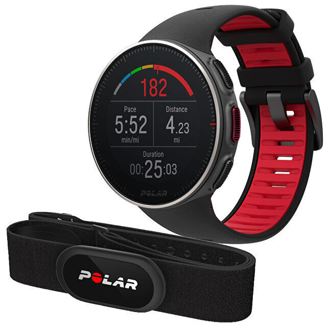 Polar Vantage V Titan HR Black/Red + Polar H10 Heart Monitor Strap cena un informācija | Viedpulksteņi (smartwatch) | 220.lv