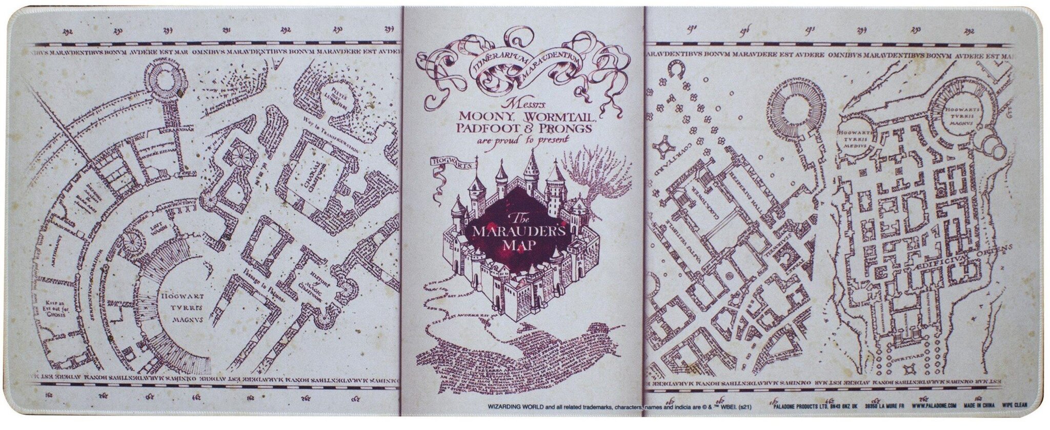 Harry Potter Marauders Map Desk Mat, 30x80cm cena un informācija | Datorspēļu suvenīri | 220.lv