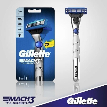 Skuveklis vīriešiem Gillette Mach3 Turbo, 1 gab. cena un informācija | Skūšanās piederumi, kosmētika | 220.lv