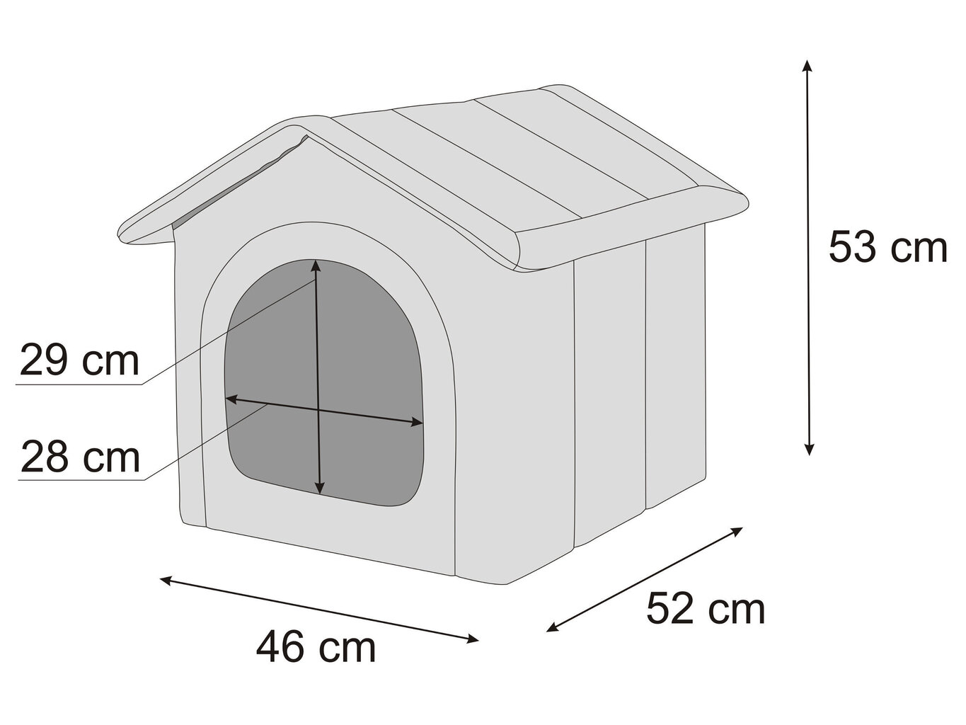 Hobbydog būda Black Ecolen R3, 46x52 cm cena un informācija | Suņu gultas, spilveni, būdas | 220.lv