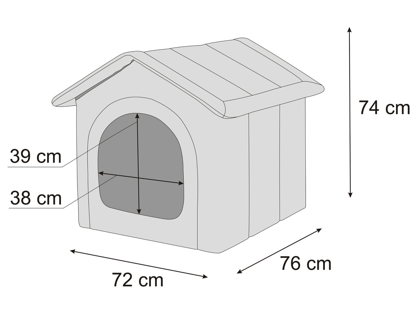 Hobbydog būda Black Ecolen R6, 72x76 cm цена и информация | Suņu gultas, spilveni, būdas | 220.lv