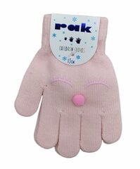 Перчатки для девочек Rak R-064, розовые цена и информация | Зимняя одежда для детей | 220.lv
