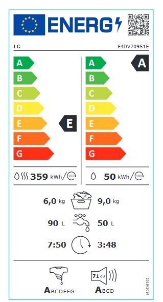 LG F4DV709S1E cena un informācija | Veļas mašīnas | 220.lv