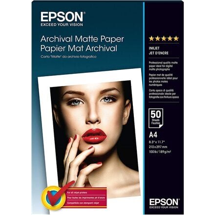 Popierius Epson Arhīva matēts papīrs A4, 50 apų цена и информация | Kancelejas preces | 220.lv