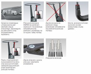 Knipex A1 knaibles sprostgredzeniem ar taisniem galiem, 10-25mm cena un informācija | Rokas instrumenti | 220.lv