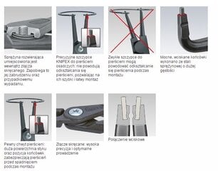 Knipex A21 sporstgredzenu knaibles ar taisniem galiem, 19-60mm cena un informācija | Rokas instrumenti | 220.lv
