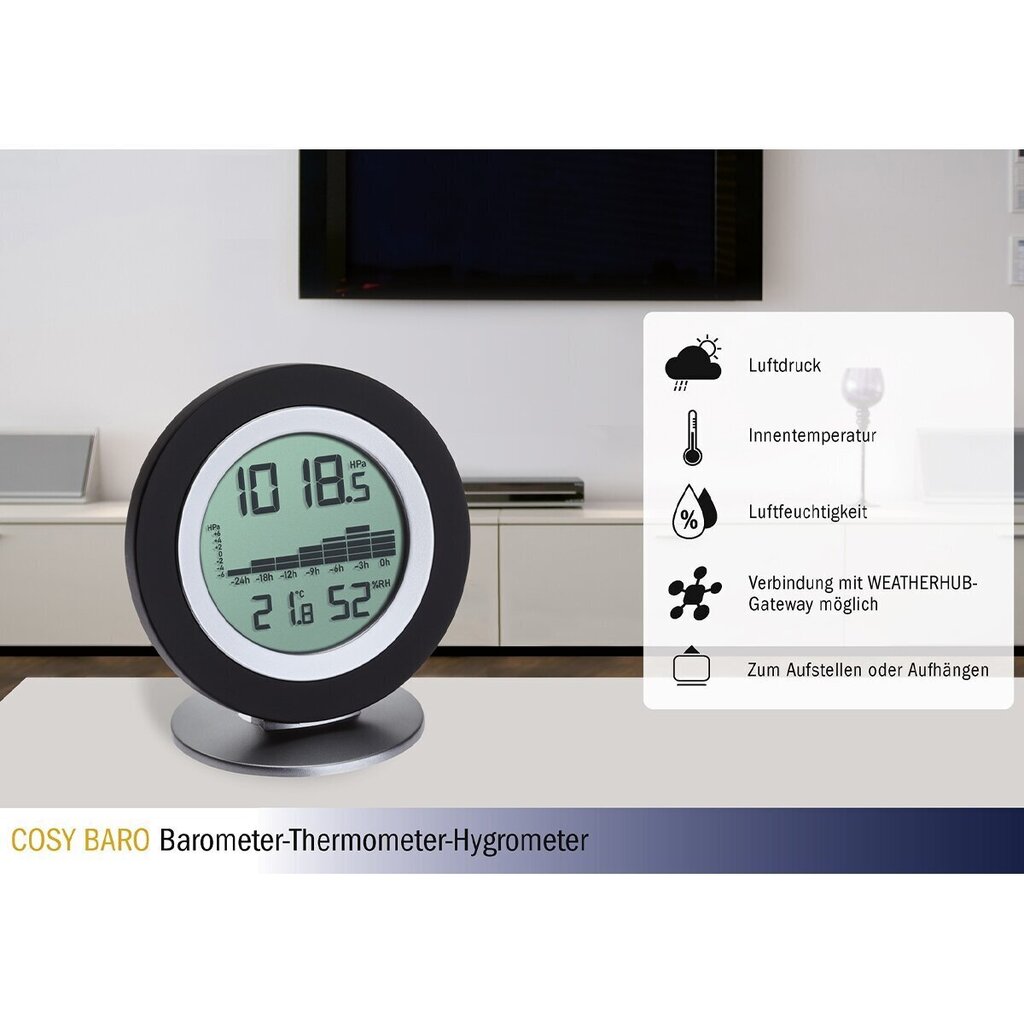 Bezvadu meteostacija: termometrs-higrometrs-barometrs TFA COSY BARO цена и информация | Meteostacijas, āra termometri | 220.lv