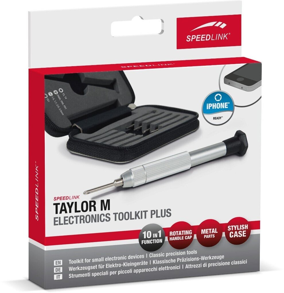 Speedlink skrūvgriežu komplekts Taylor M Electronics Toolkit Plus cena un informācija | Piederumi korpusiem | 220.lv