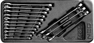 NEO Atslēgu komplekts 6-19mm 14gab. (84-234) cena un informācija | Instrumentu kastes | 220.lv