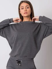 RUE PARIS Tumši pelēks melange sporta krekls bez kapuces. cena un informācija | Sieviešu džemperi | 220.lv