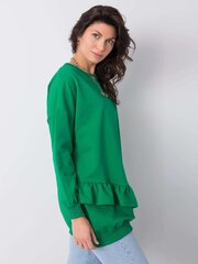 Zaļš kokvilnas sporta krekls ar volāniem. cena un informācija | Sieviešu džemperi | 220.lv