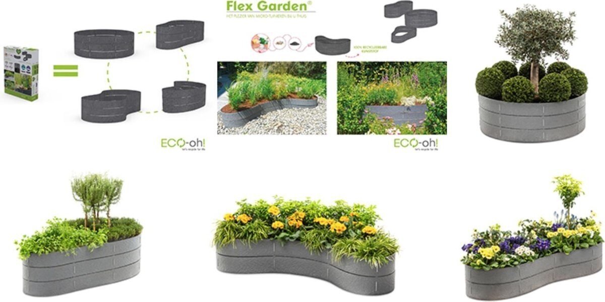 Dārza augu kaste, FLEX GARDEN 2 ECO-oh! H-29cm L-130-150cm cena un informācija | Siltumnīcas | 220.lv