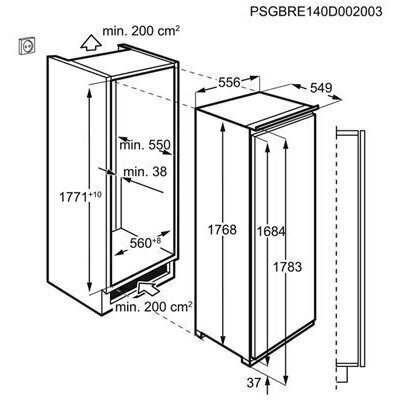AEG SKE818F1DC iebūvējams ledusskapis, 176.8 cm цена и информация | Ledusskapji | 220.lv