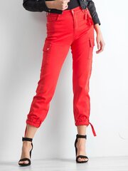 Женские брюки с карманами, красные  цена и информация | Женские брюки | 220.lv