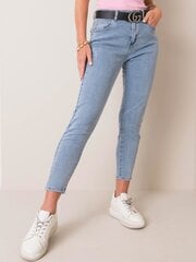 Синие женские джинсы с завышенной талией. цена и информация | Джинсы | 220.lv