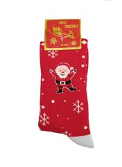 Рождественские термо носки унисекс Merry Christmas Дед Мороз, красные цена и информация | Мужские носки | 220.lv