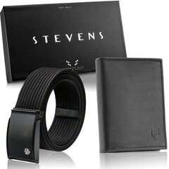 Комплект мужской ремень и кожаный кошелек Stevens цена и информация | Мужские кошельки | 220.lv
