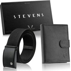 Комплект мужской ремень и кожаный кошелек Stevens цена и информация | Мужские кошельки | 220.lv