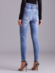 Джинсы с высокой посадкой и синим поясом цена и информация | Женские джинсы | 220.lv