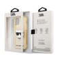 KLHCP12MCHTUGLGO Karl Lagerfeld Choupette Head Glitter maciņš iPhone 12/12 Pro 6.1 zelta cena un informācija | Telefonu vāciņi, maciņi | 220.lv