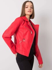 Gaiši sarkana jaka no ekoloģiskas ādas. cena un informācija | Sieviešu virsjakas | 220.lv