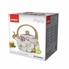 Эмалированный чайник со свистком 2,2 л PARIS цена и информация | Banquet Кухонные товары, товары для домашнего хозяйства | 220.lv