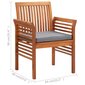 vidaXL dārza krēsls ar matraci, akācijas masīvkoks cena un informācija | Dārza krēsli | 220.lv