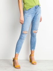 Женские джинсы скинни с дырками, синие цена и информация | Джинсы | 220.lv