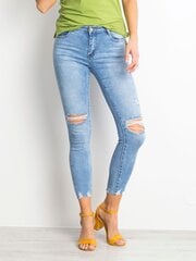 Женские джинсы скинни с дырками, синие цена и информация | Джинсы | 220.lv