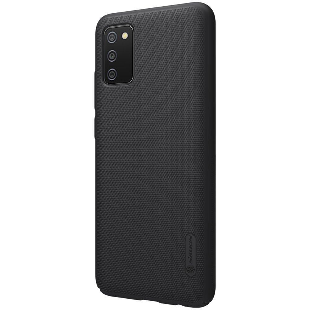 Nillkin Super Frosted Shield Case + kickstand, piemērots Samsung Galaxy A02s EU, melns cena un informācija | Telefonu vāciņi, maciņi | 220.lv