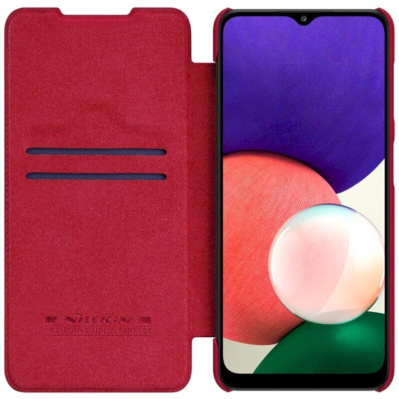 Nillkin Qin Book maciņš Samsung Galaxy A22 4G sarkans cena un informācija | Telefonu vāciņi, maciņi | 220.lv