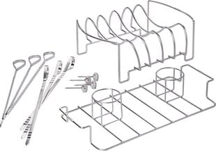 Набор для запекания мяса: 6 шампуров и 4 термометра, решетка для ребрышек и двойная подставка для куриц, Napaleon цена и информация | Аксессуары для гриля и барбекю | 220.lv