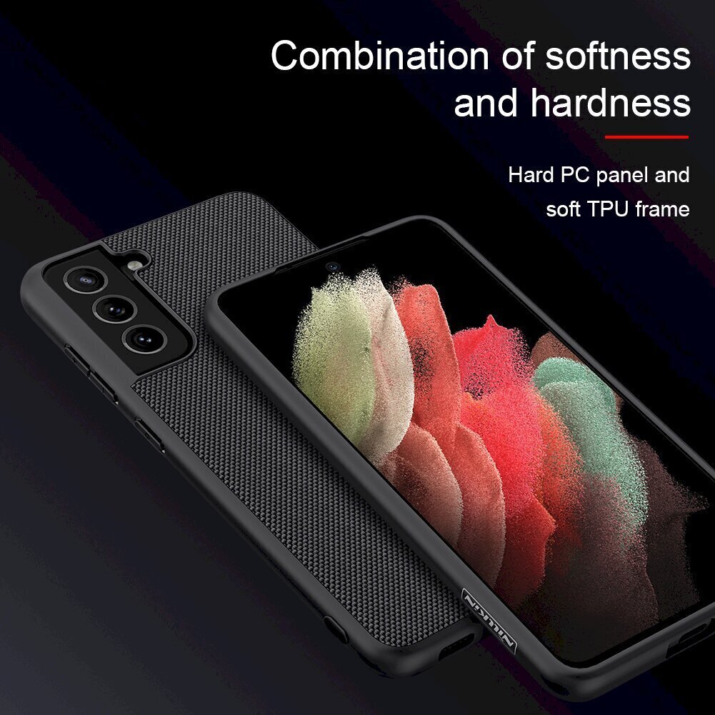 Nillkin Textured Hard maciņš Samsung Galaxy S21 FE melns cena un informācija | Telefonu vāciņi, maciņi | 220.lv