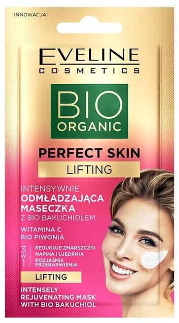 Sejas maska ​​ar C vitamīnu Eveline BIO Organic Perfect Skin, 8 ml cena un informācija | Sejas maskas, acu maskas | 220.lv