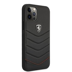 FEHQUHCP12LBK Ferrari Off Track Leather Quilted Hard Case for iPhone 12 Pro Max 6.7 Black цена и информация | Чехлы для телефонов | 220.lv