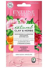 Mitrinoša sejas maska Eveline Clay&Herbs, 8 ml cena un informācija | Sejas maskas, acu maskas | 220.lv